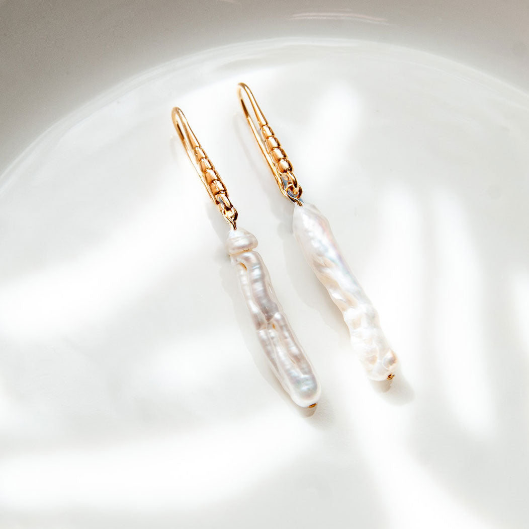 COCO עגילי פנינה ארוכה