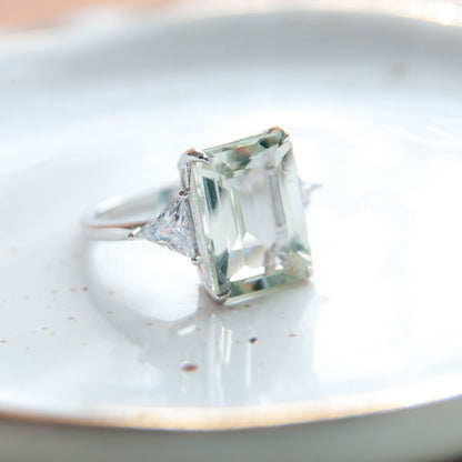 טבעת כסף "ריין" עם גרין אמטיסט