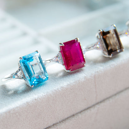 טבעת כסף "ריין" עם אבן רובי