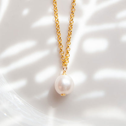 MORAN שרשרת גולדפילד עם פנינה