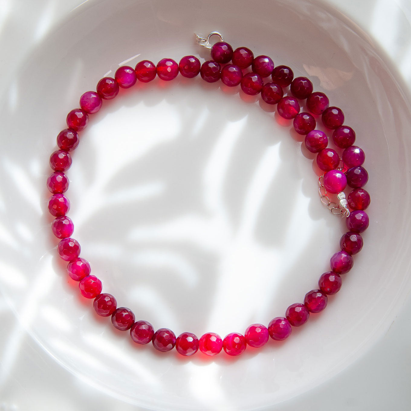 שרשרת ליה מאבני אגת ורודה