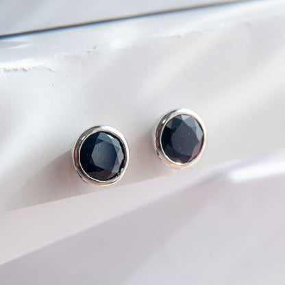 עגילי כסף "טיילר" עם אבני ספיר