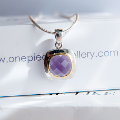 תליון כסף "אלין" עם אבן אמטיסט