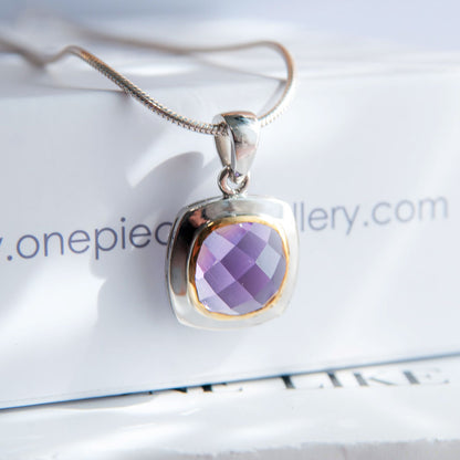 תליון כסף "אלין" עם אבן אמטיסט