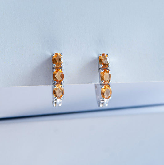 עגילי כסף "אוליב" עם אבני סטרין