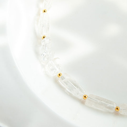 שרשרת אבני קריסטל קוורץ שקופות