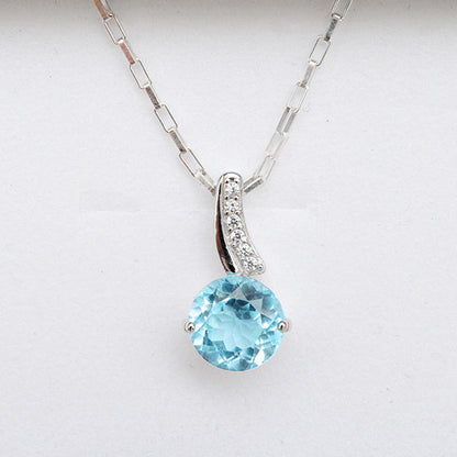 תליון כסף "קייט" עם אבן בלו טופז