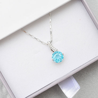 תליון כסף "קייט" עם אבן בלו טופז