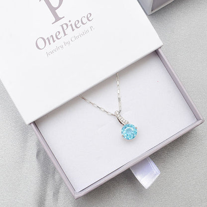 תליון כסף "קייט" עם אבן בלו טופז