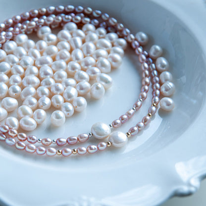 PINK W שרשרת פנינים