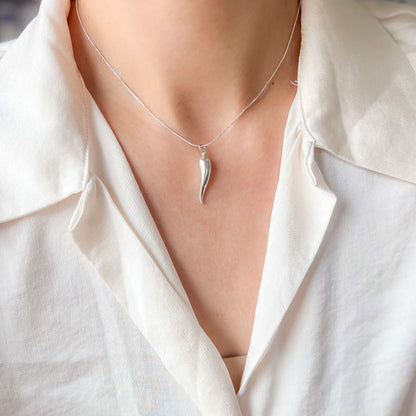 SLEEK SHINE שרשרת נחש כסף עדינה