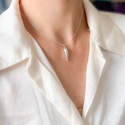 SLEEK SHINE שרשרת נחש כסף עדינה