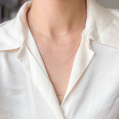 SLEEK SHINE שרשרת נחש כסף עדינה