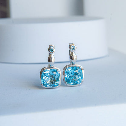 עגילי "דיאנה" עם בלו טופז