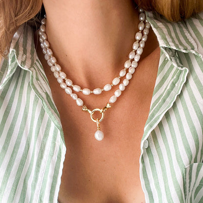 תליון פנינה צ'ארם זהב