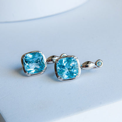 עגילי "דיאנה" עם בלו טופז