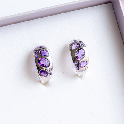 עגיל "שרלוט" עם אבני אמטיסט