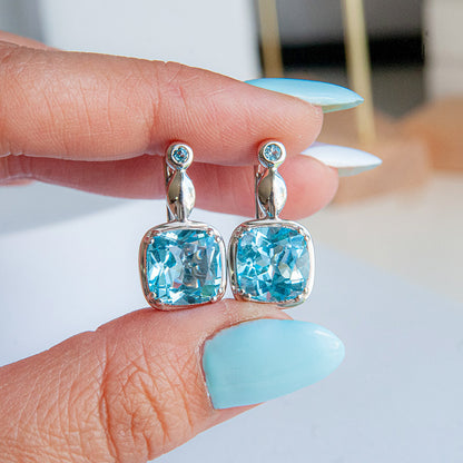 עגילי "דיאנה" עם בלו טופז