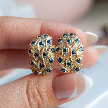 עגילי עלמה עם אבני ספיר