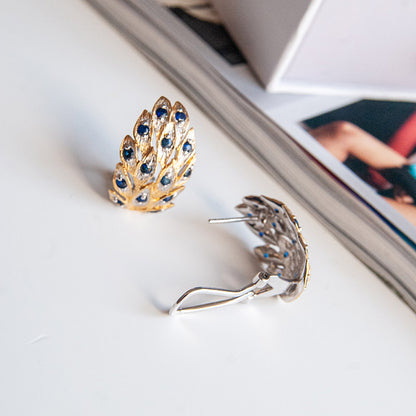 עגילי עלמה עם אבני ספיר