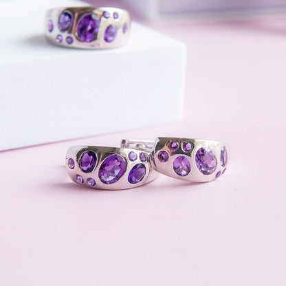 עגיל "שרלוט" עם אבני אמטיסט