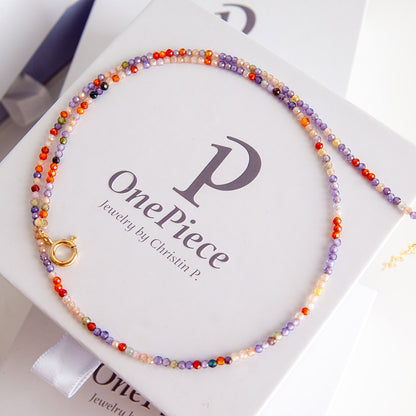 שרשרת אבני זרקון צבעוניות