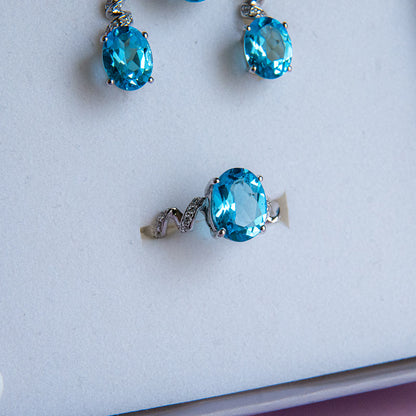 טבעת כסף "אניה" עם אבן טופז