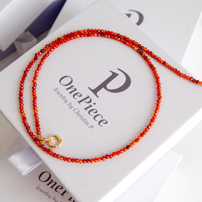 שרשרת אבני זרקון כתומה