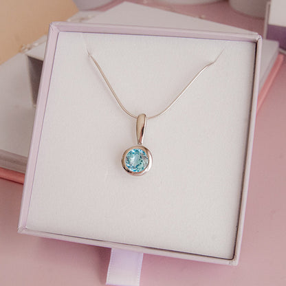 תליון כסף "ניקול" עם אבן בלו טופז