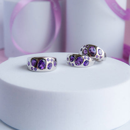 עגיל "שרלוט" עם אבני אמטיסט