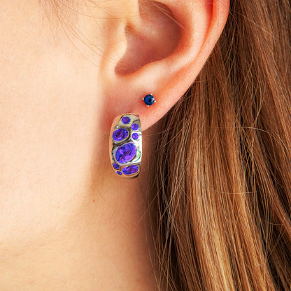 עגיל "שרלוט" עם אבני אמטיסט