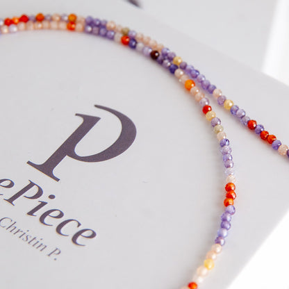 שרשרת אבני זרקון צבעוניות