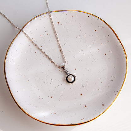 שרשרת כסף עדינה עם פנינה