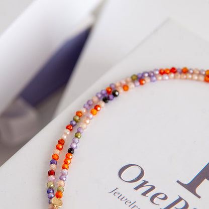 שרשרת אבני זרקון צבעוניות