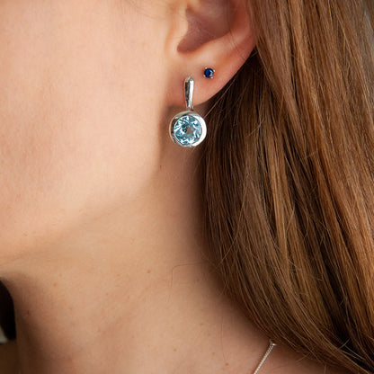 עגילי כסף "ניקול" עם אבני בלו טופז