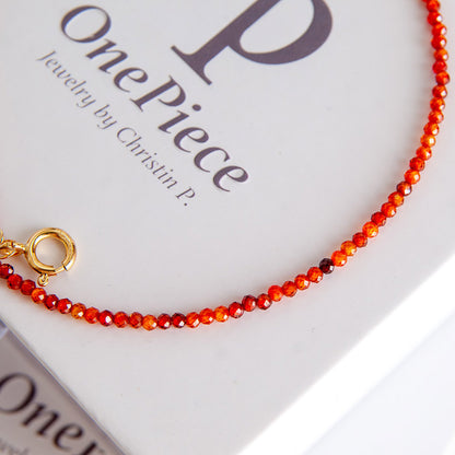 שרשרת אבני זרקון כתומה