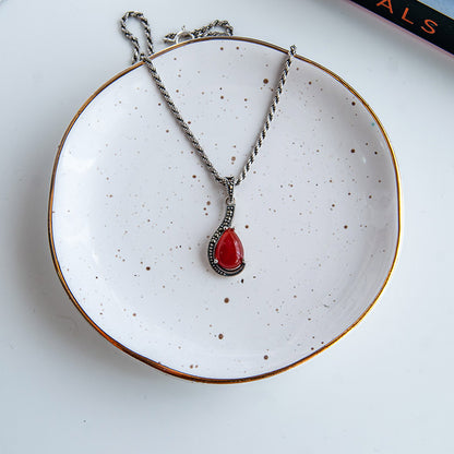 שרשרת כסף עם תליון מריאנה קרנליאן