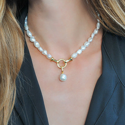 תליון פנינה צ'ארם זהב