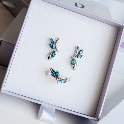 עגילי כסף טהור "ליאן" עם אבני לונדון טופז