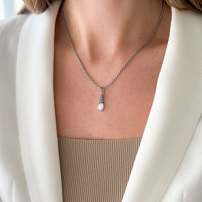 שרשרת כסף עם תליון כסף אלנה צדף