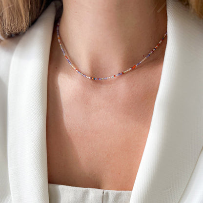 שרשרת אבני זרקון צבעוניות