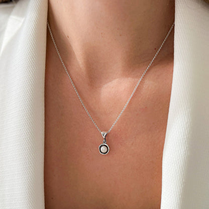 שרשרת כסף עדינה עם פנינה