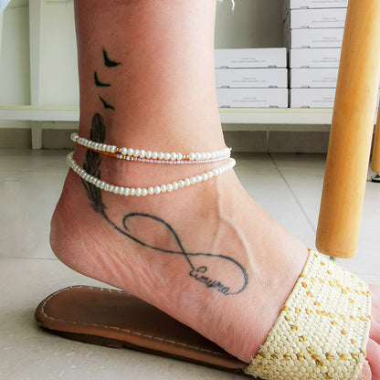 צמיד לרגל פנינים טבעיות קימברלי