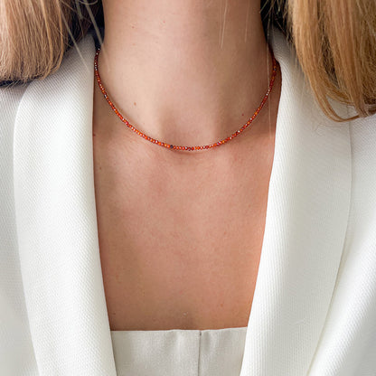 שרשרת אבני זרקון כתומה