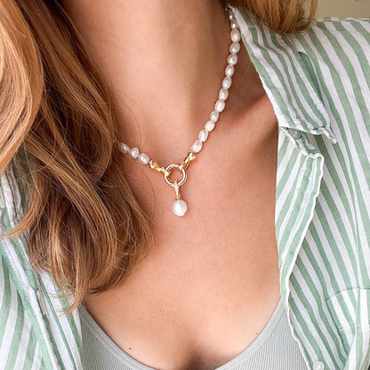 תליון פנינה צ'ארם זהב