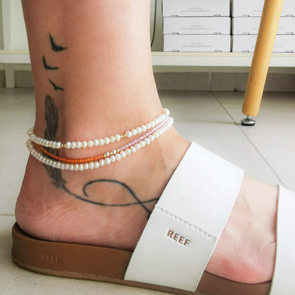 צמיד לרגל פנינים טבעיות קימברלי