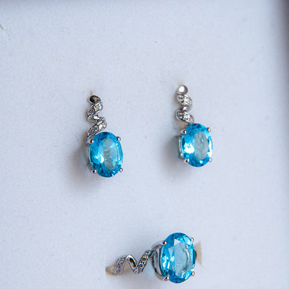 טבעת כסף "אניה" עם אבן טופז