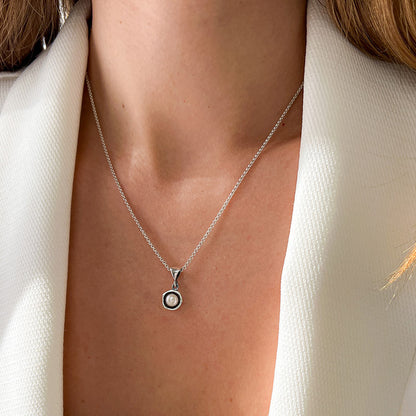 שרשרת כסף עדינה עם פנינה