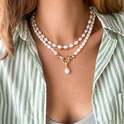 תליון פנינה צ'ארם זהב