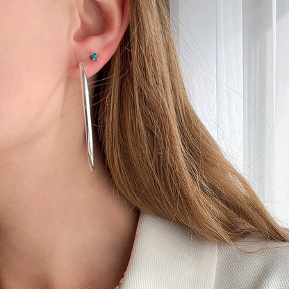 עגיל חישוק מכסף טהור